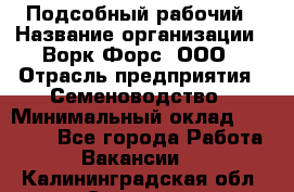 Подсобный рабочий › Название организации ­ Ворк Форс, ООО › Отрасль предприятия ­ Семеноводство › Минимальный оклад ­ 30 000 - Все города Работа » Вакансии   . Калининградская обл.,Советск г.